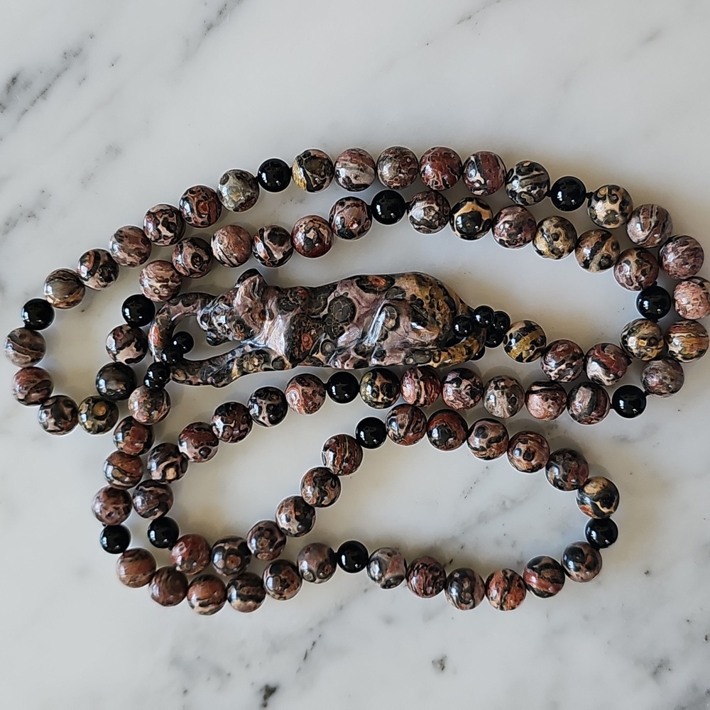 🟤HP🟤Leopard Skin Jasper Onyx Necklace - Picture 4 of 10